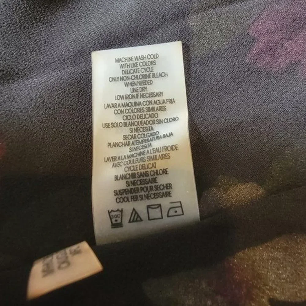 ✨Size 10 Women's Midi Skirt Calvin Klein Faux Wrap Floral Black Pink A-Line New✨ - Picture 5 of 8